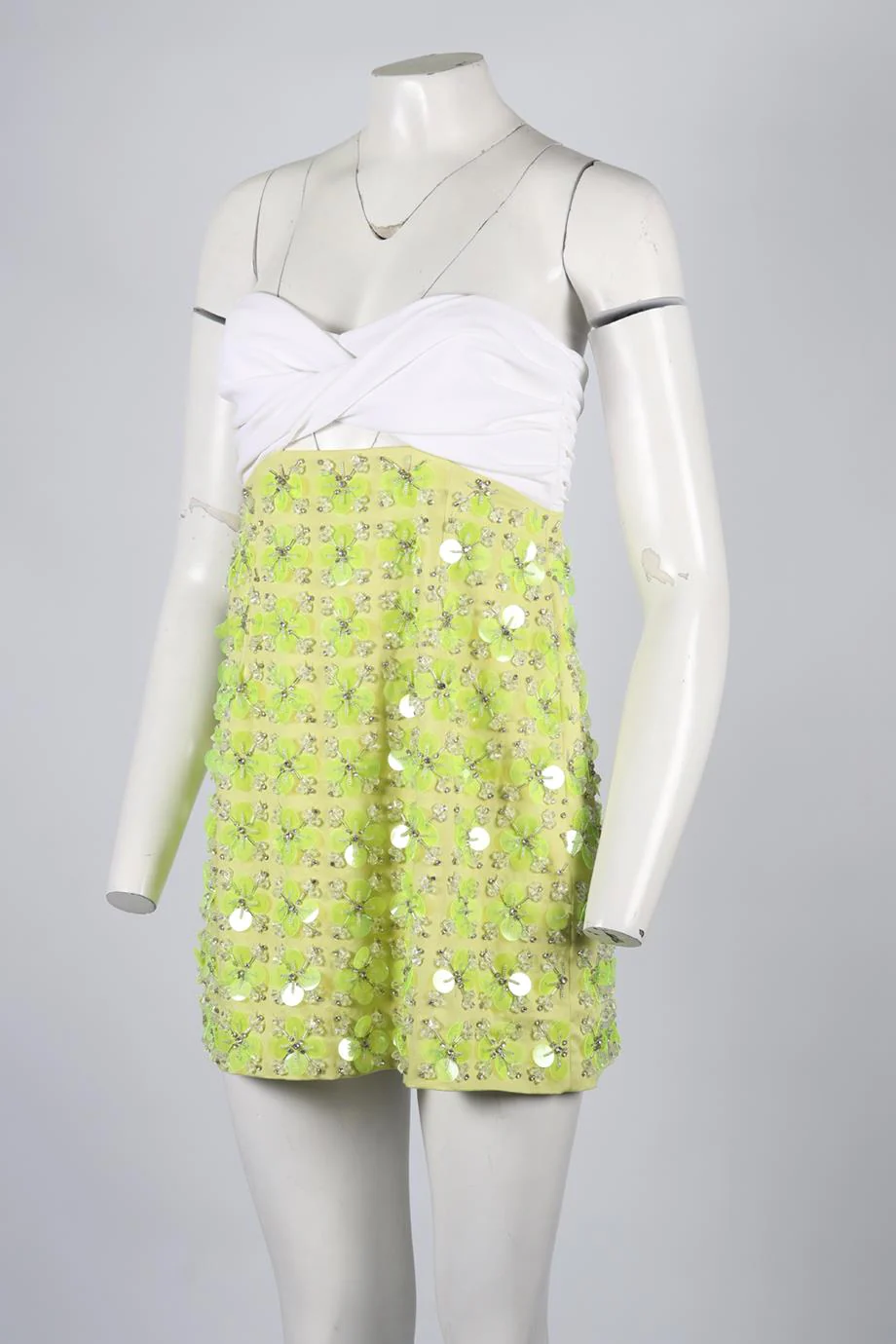 DES PHEMMES STRAPLESS CREPE MINI DRESS IT 44 UK 12 - Image 3