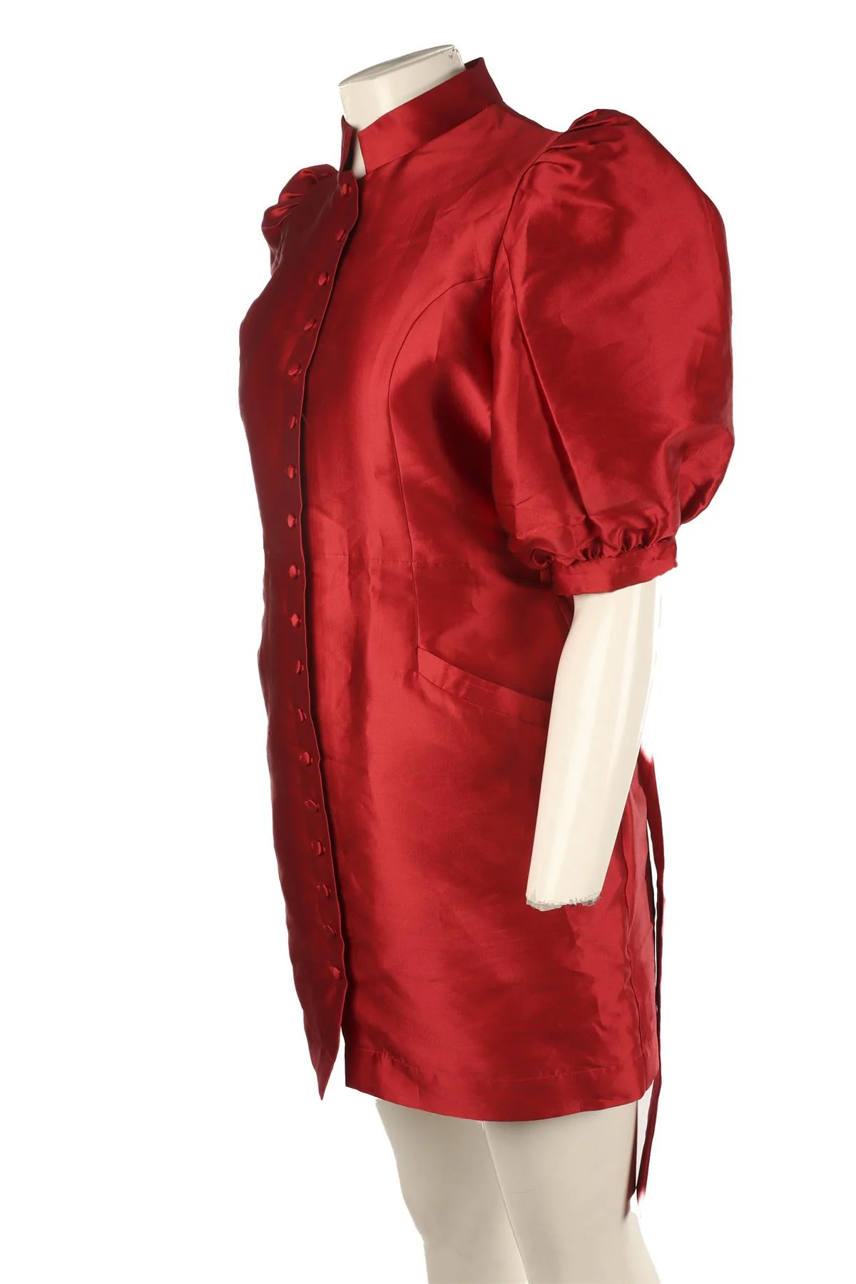 DESTREE RED SILK MINI DRESS LARGE - Image 3