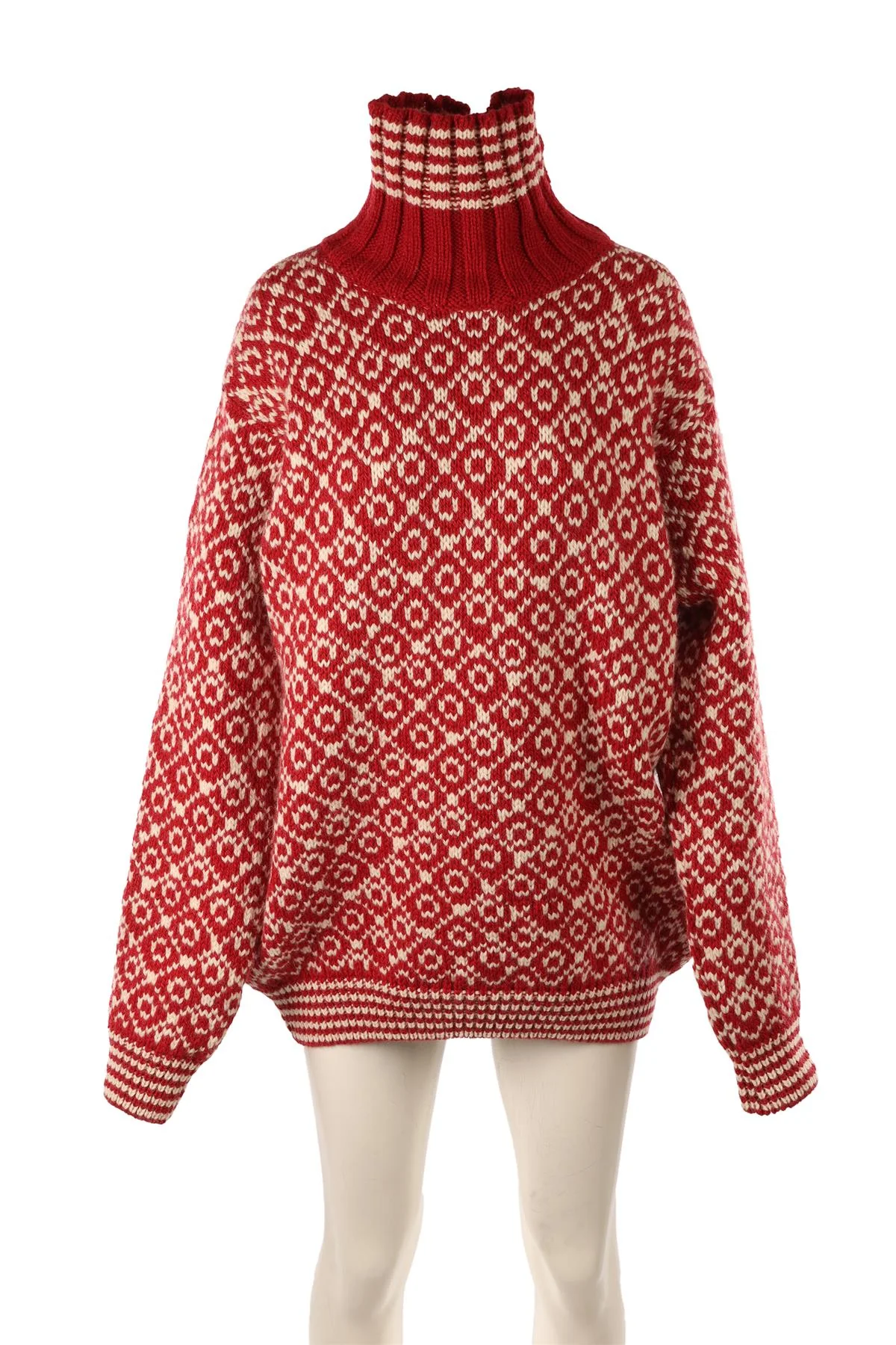 DEVOLD RED WOOL SWEATER XLARGE - Image 2
