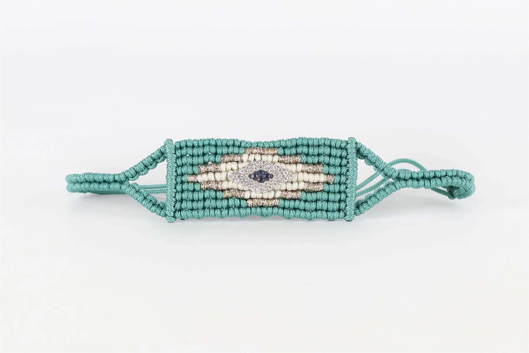 Diane Kordas Blue Evil Eye Diamond and Cord Bracelet - Image 3