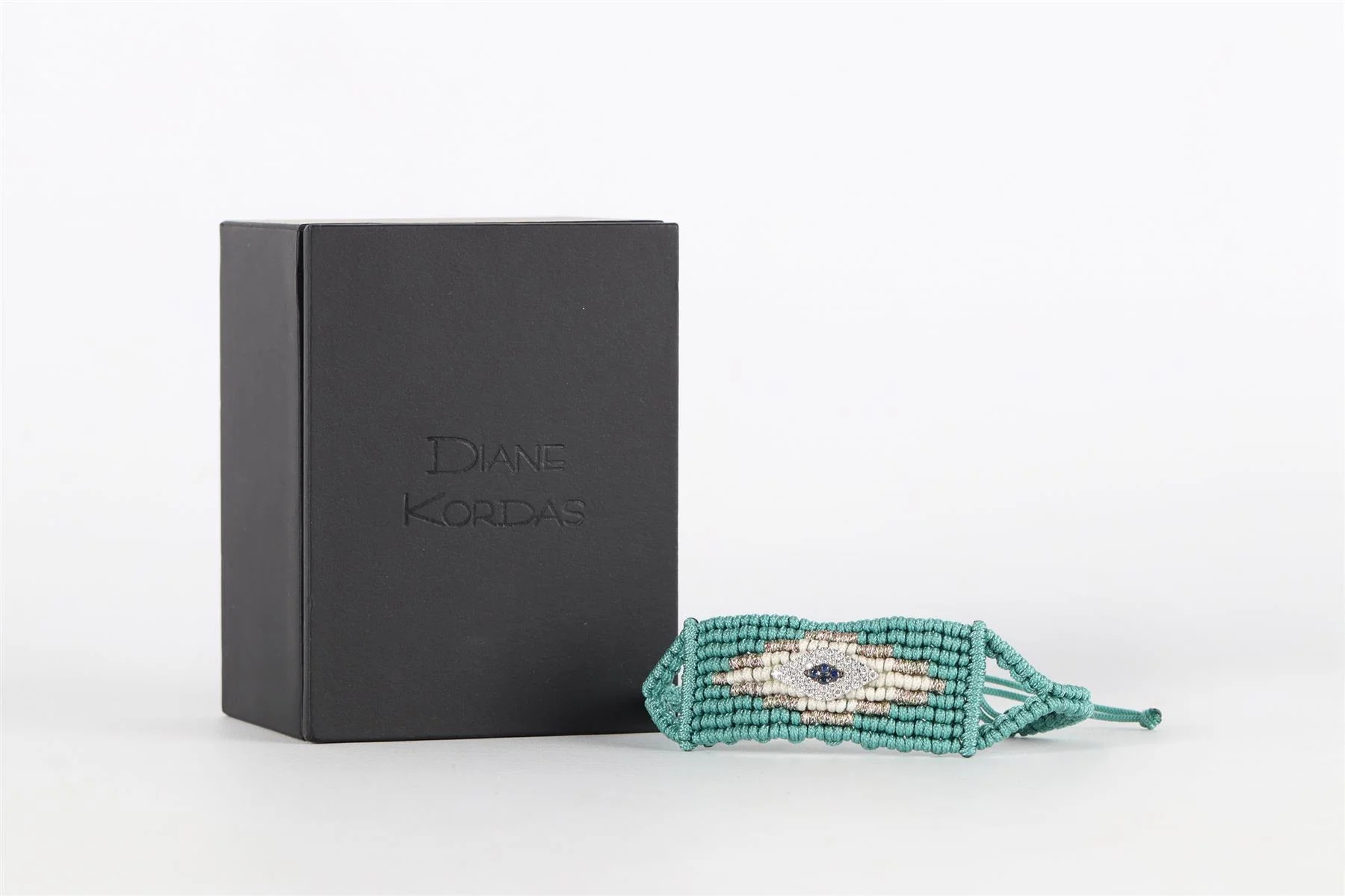 Diane Kordas Blue Evil Eye Diamond and Cord Bracelet - Image 7