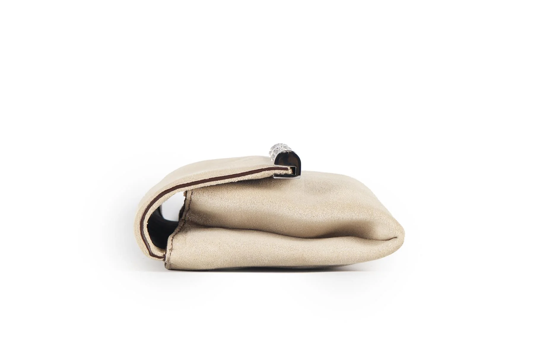 DIANE VON FURSTENBERG BEIGE CRYSTAL AND SUEDE CLUTCH - Image 4