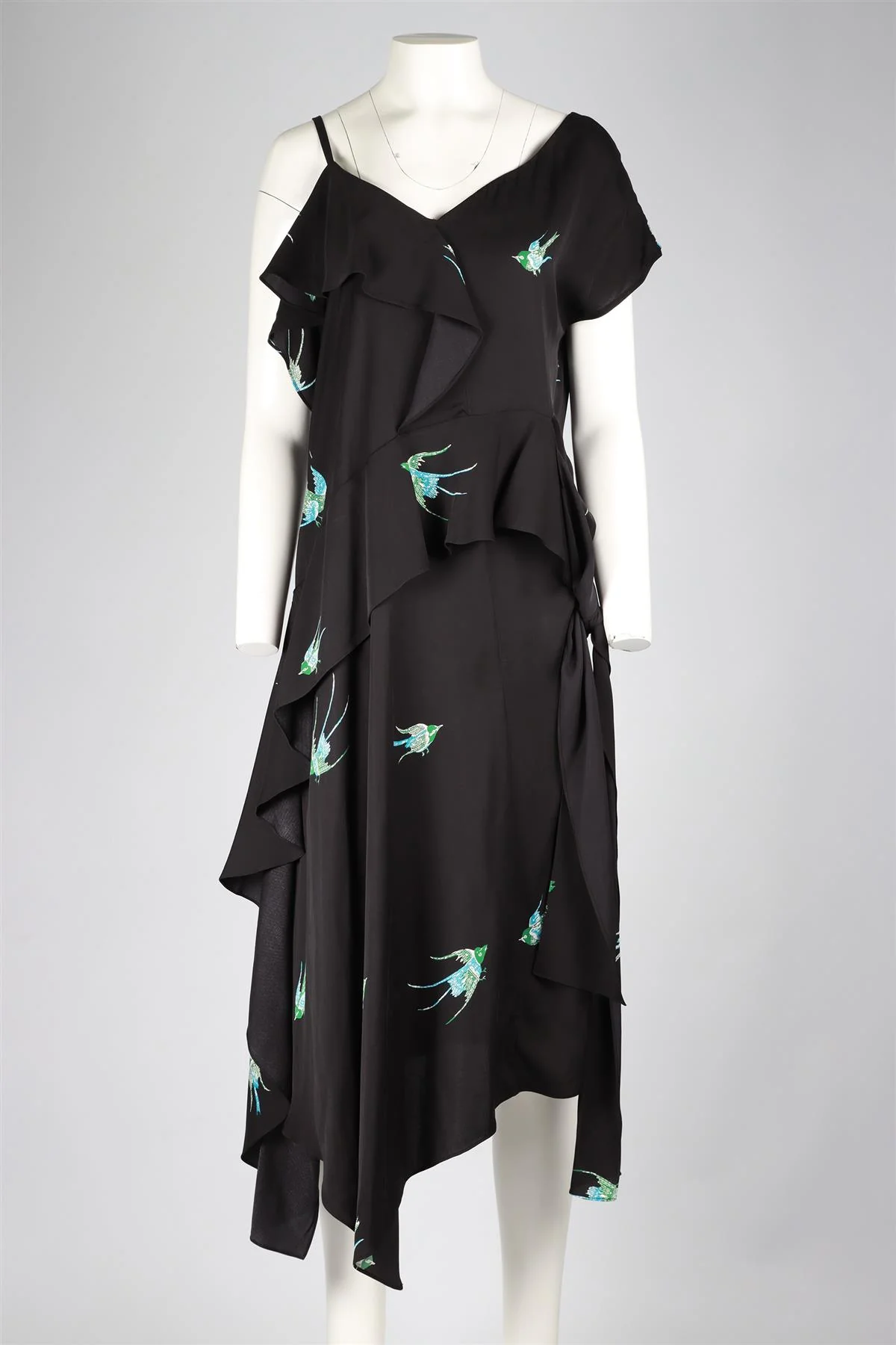 DIANE VON FURSTENBERG BLACK SILK BLEND MAXI DRESS UK 12 - Image 2