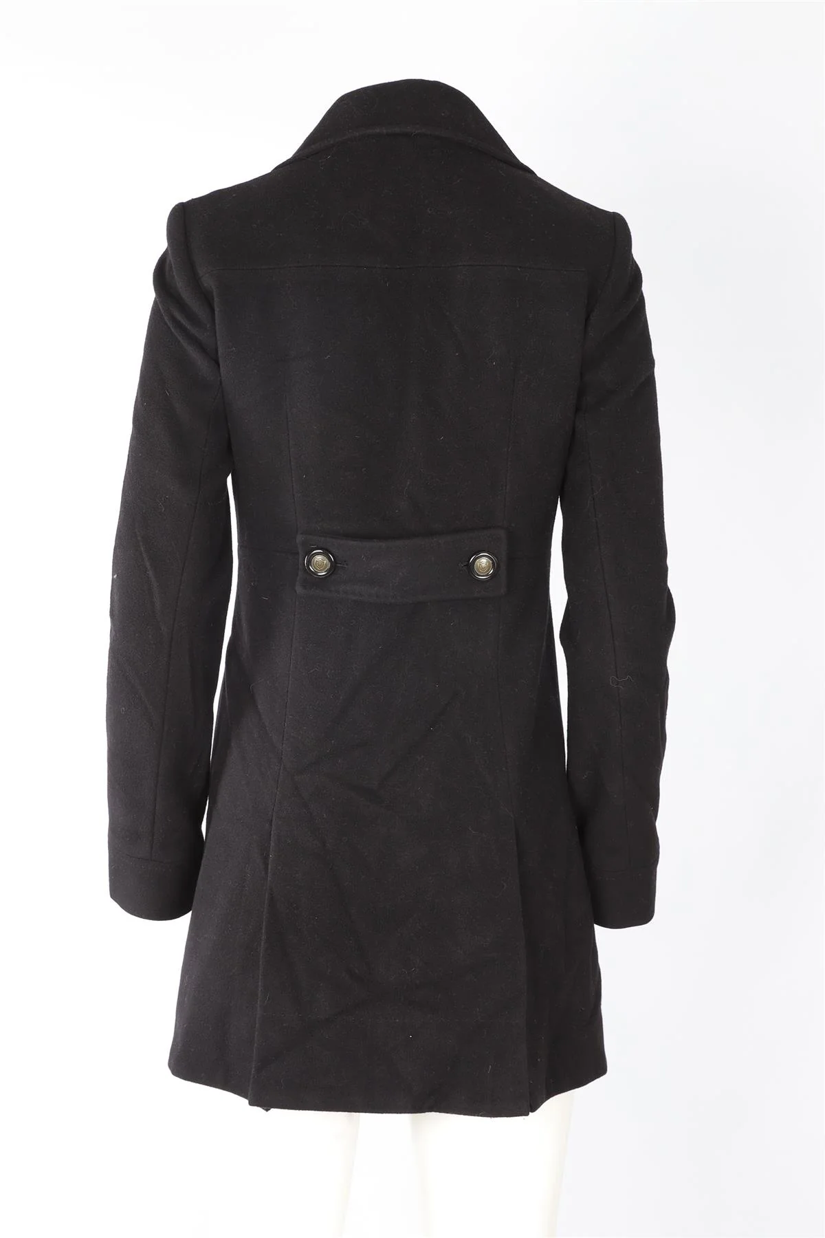 DIANE VON FURSTENBERG BLACK WOOL COAT US 2 UK 6 - Image 4