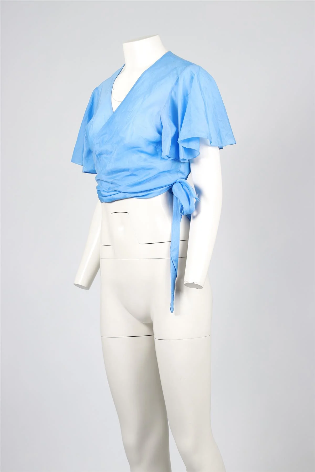 DIANE VON FURSTENBERG BLUE SILK BLEND TOP LARGE - Image 3