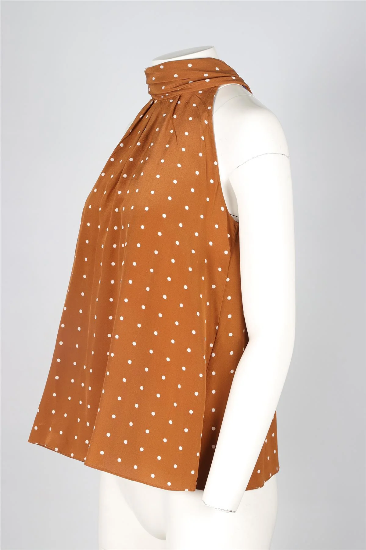 DIANE VON FURSTENBERG BROWN SILK TOP XSMALL - Image 3