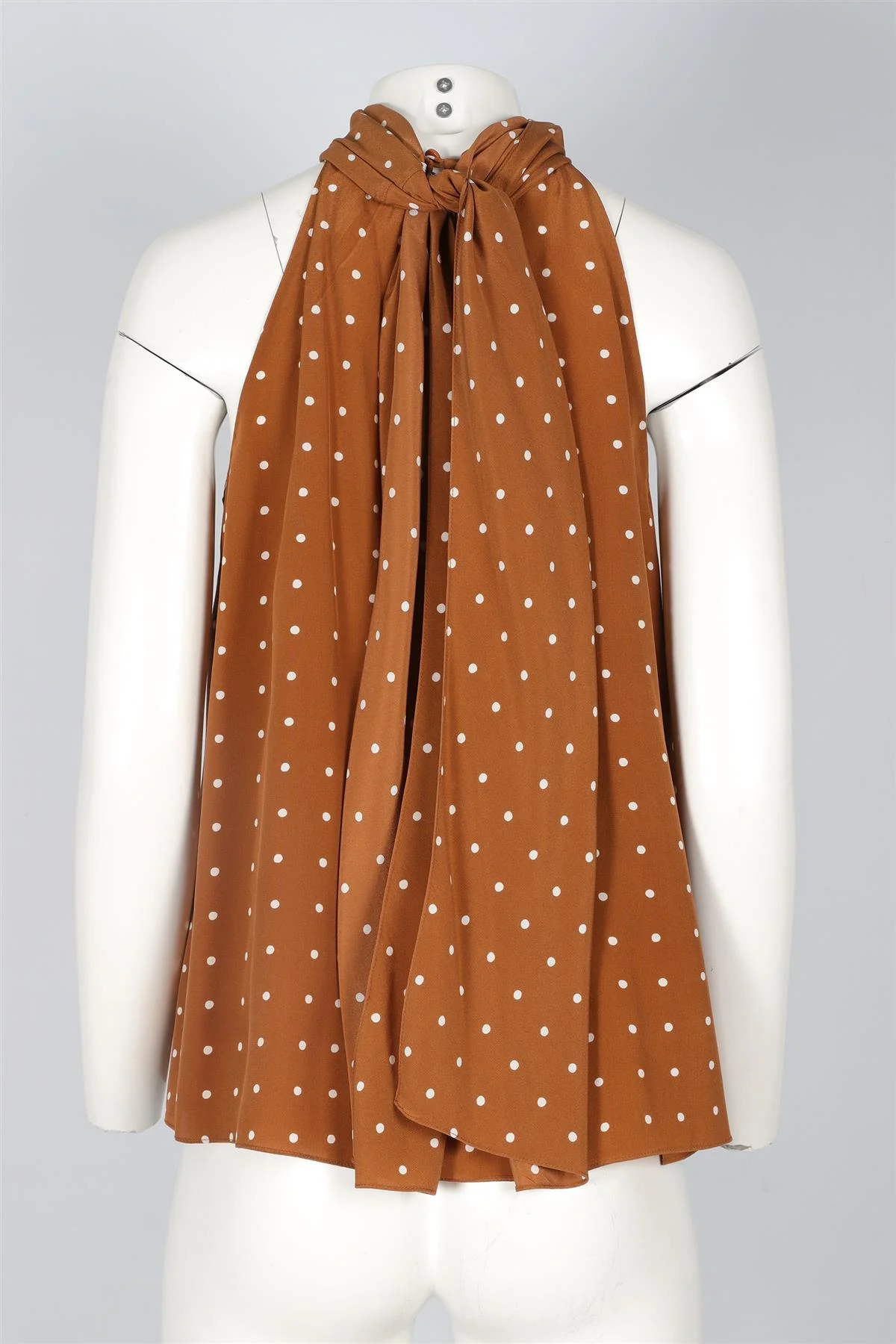 DIANE VON FURSTENBERG BROWN SILK TOP XSMALL - Image 4