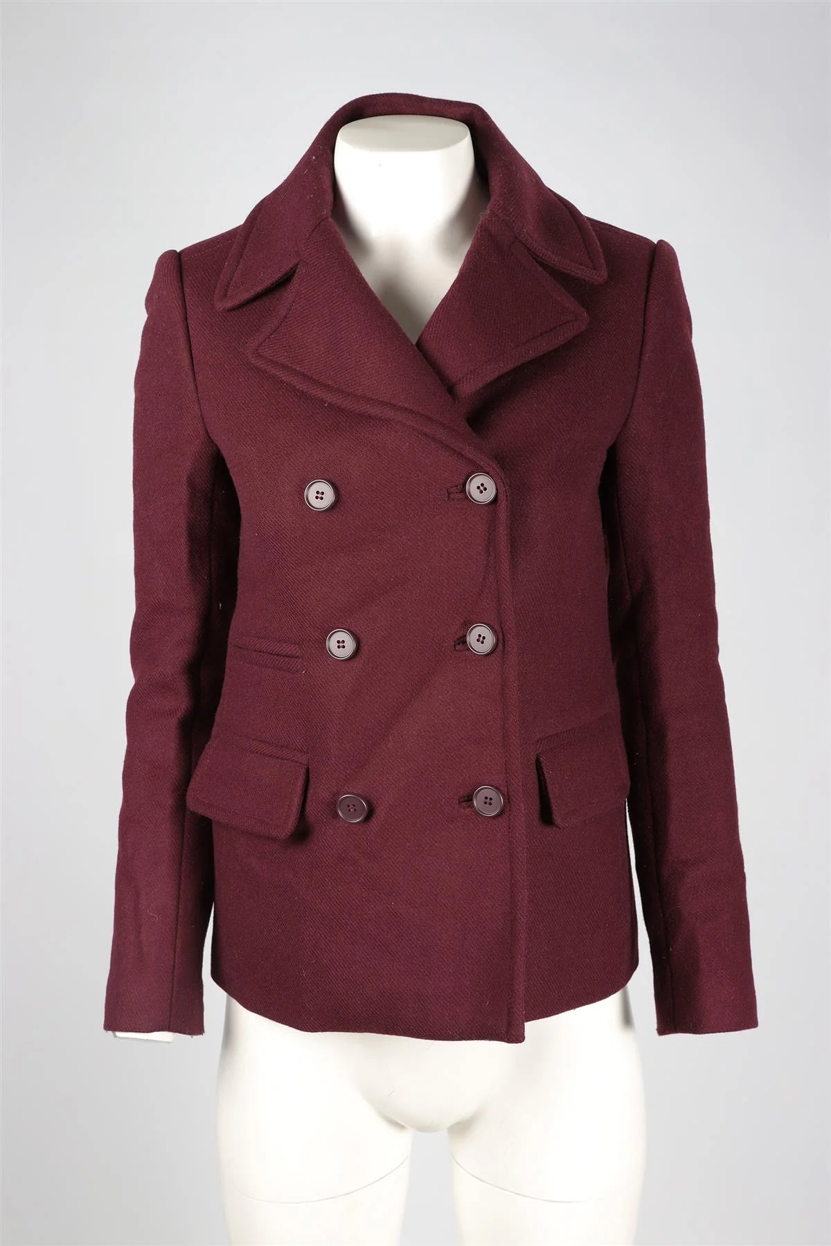 DIANE VON FURSTENBERG BURGUNDY WOOL JACKET US 2 UK 6 - Image 2