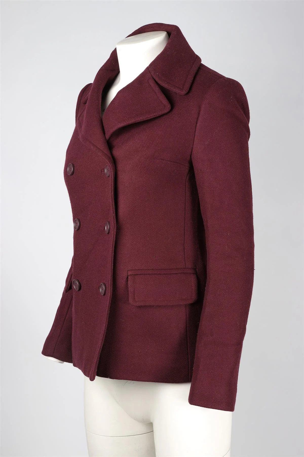 DIANE VON FURSTENBERG BURGUNDY WOOL JACKET US 2 UK 6 - Image 3