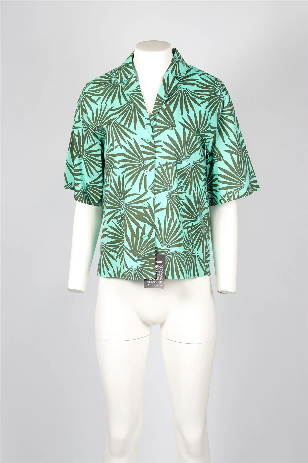 DIANE VON FURSTENBERG GREEN COTTON SHIRT XSMALL - Image 2