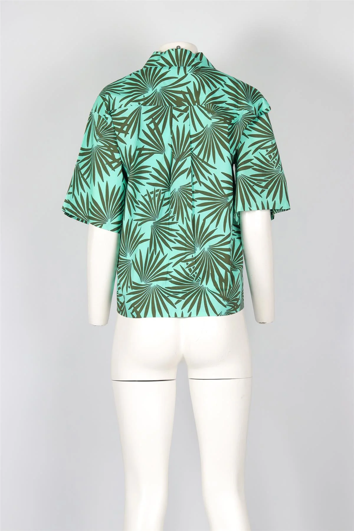 DIANE VON FURSTENBERG GREEN COTTON SHIRT XSMALL - Image 4