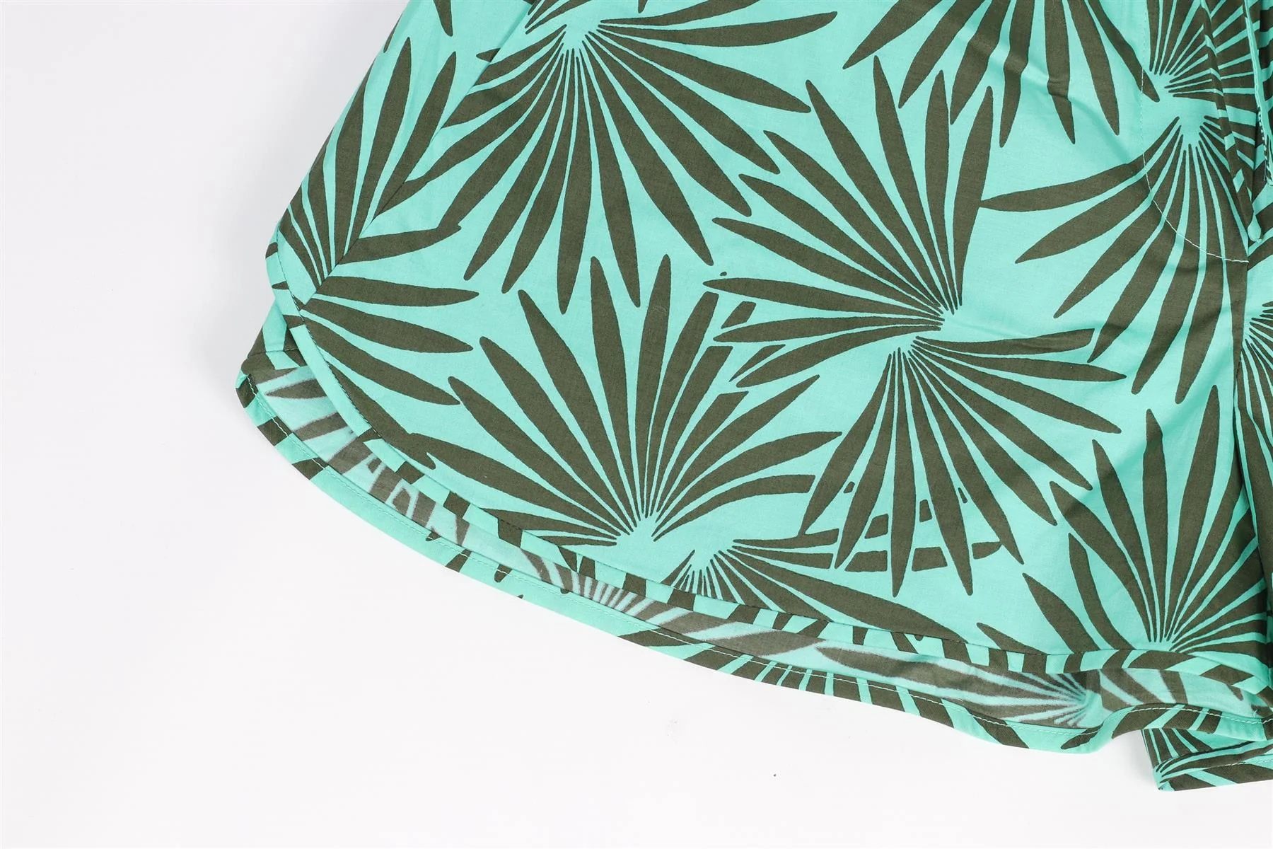 DIANE VON FURSTENBERG GREEN COTTON SHORTS XSMALL - Image 4