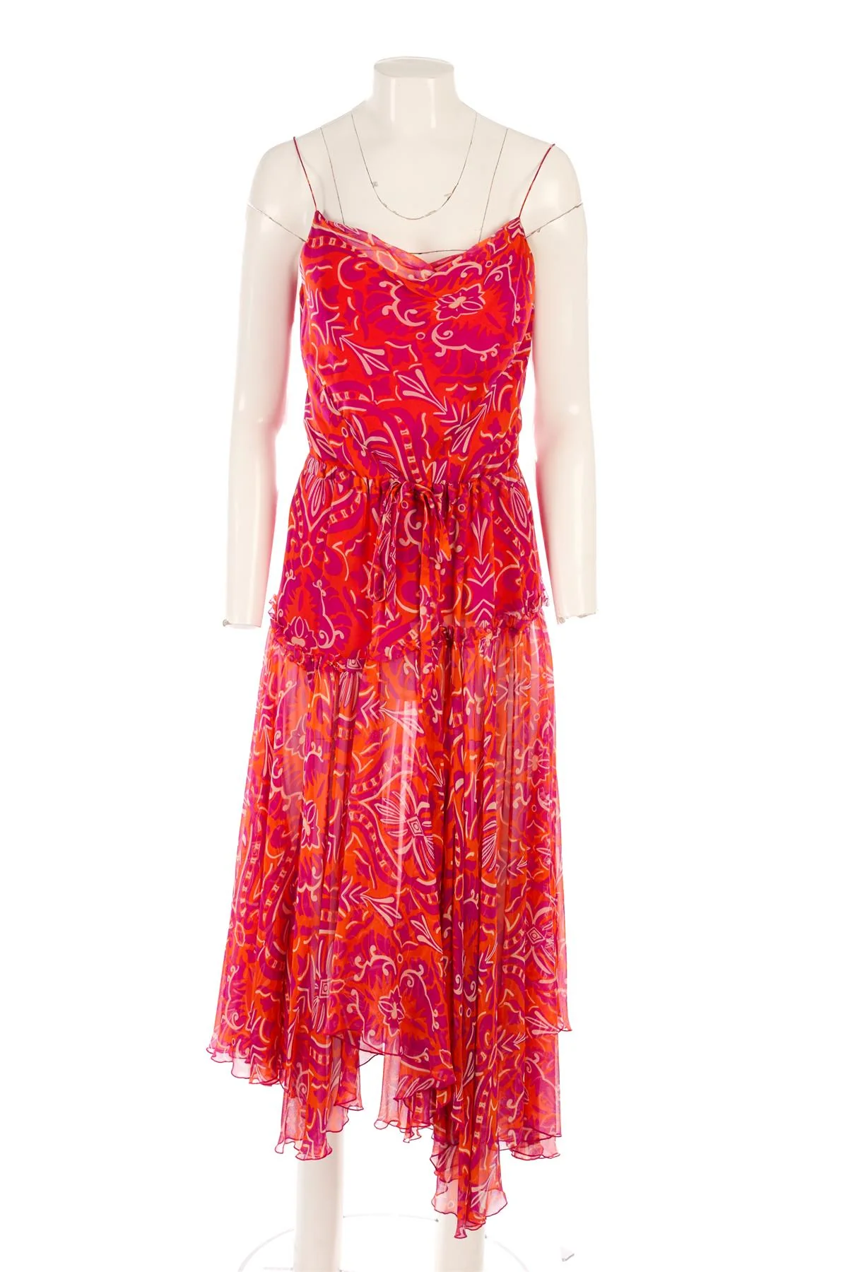 DIANE VON FURSTENBERG MULTI SILK MAXI DRESS US 4 - Image 2