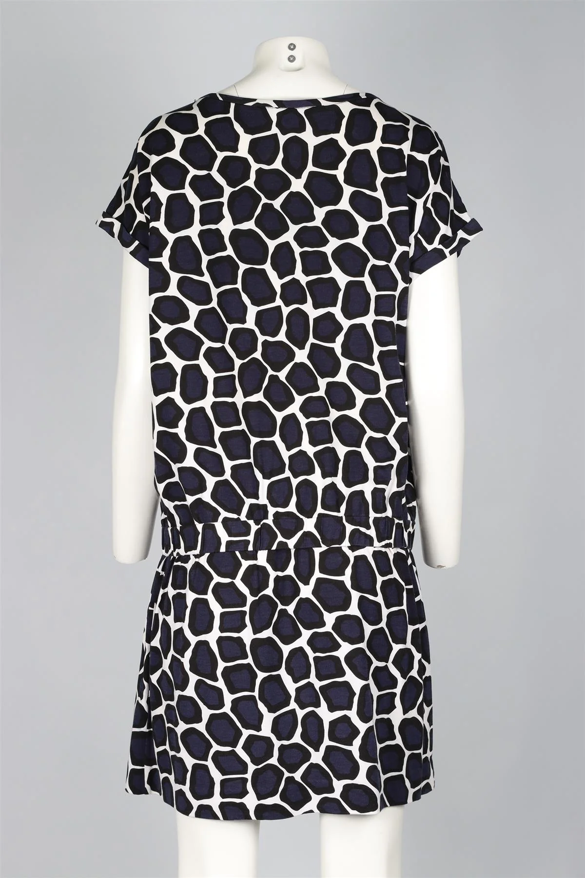 DIANE VON FURSTENBERG NAVY SILK BLEND MINI DRESS UK 12 - Image 4