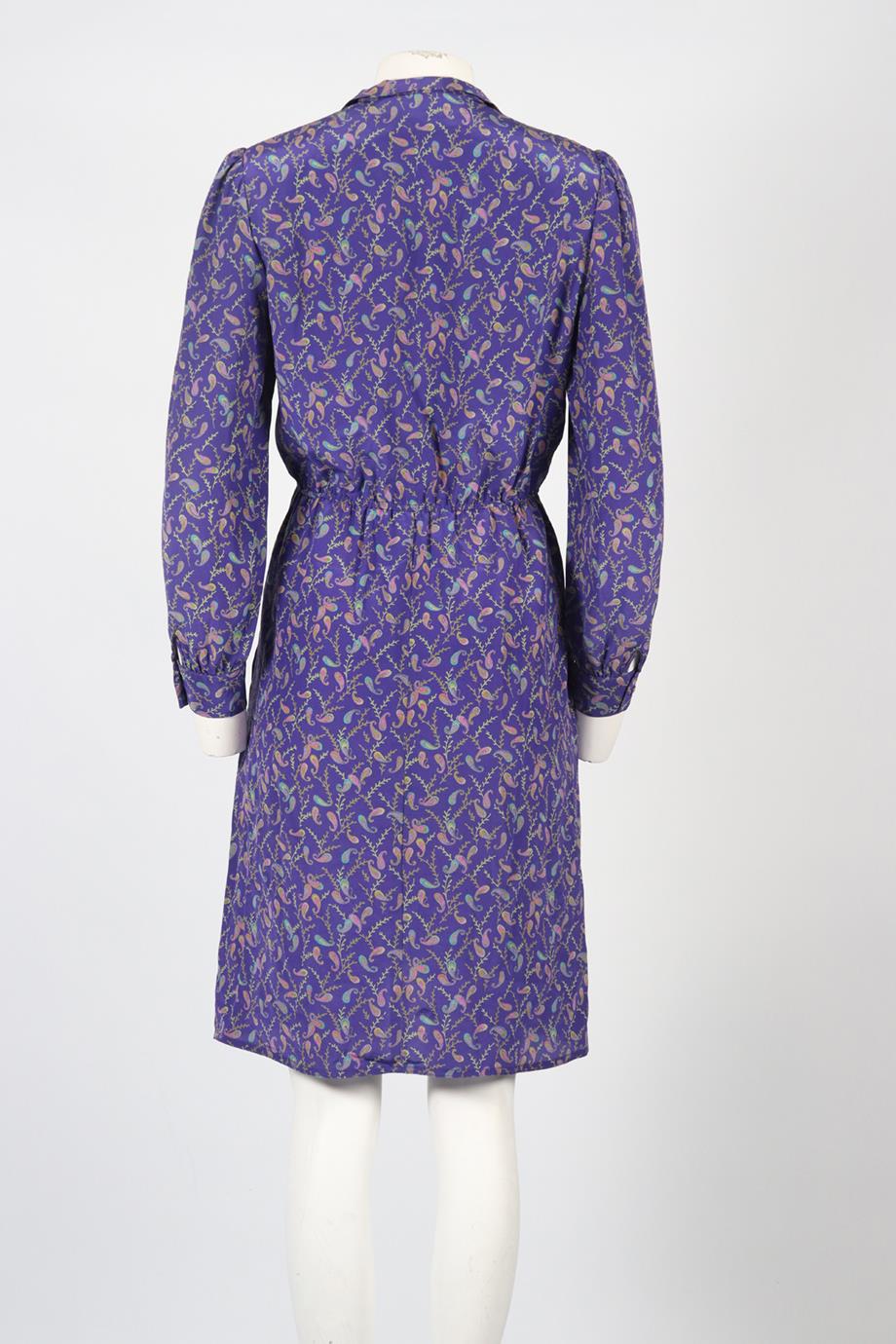 DIANE VON FURSTENBERG VINTAGE PRINTED SILK MIDI DRESS SMALL - Image 4