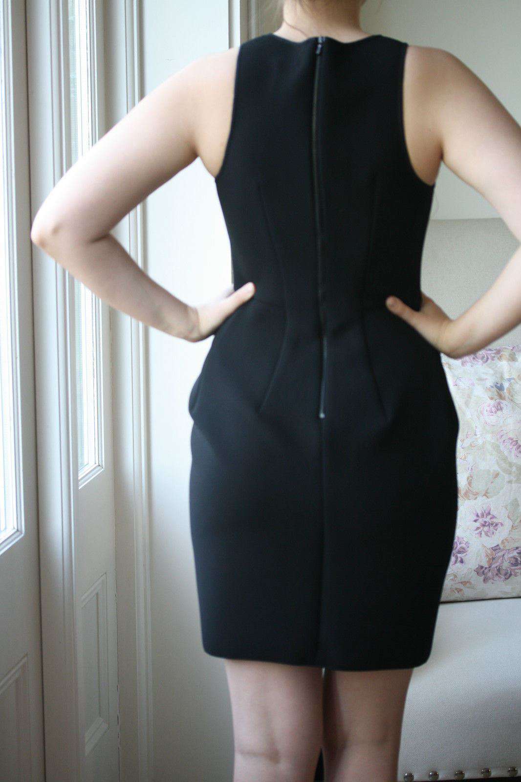 DION LEE BLACK ZIP FRONT DRESS AUS 10 UK 10 - Image 2