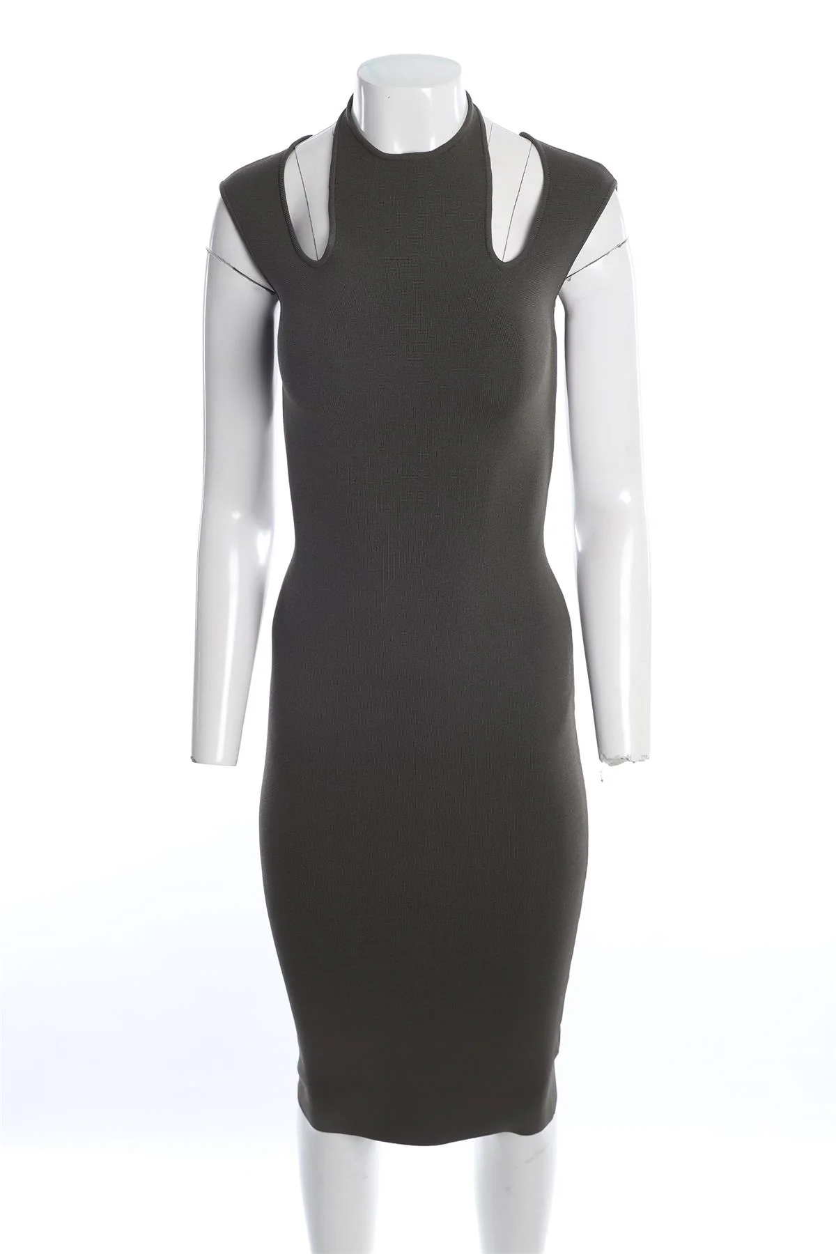 DION LEE GREEN KNIT MIDI DRESS UK 6 - Image 2