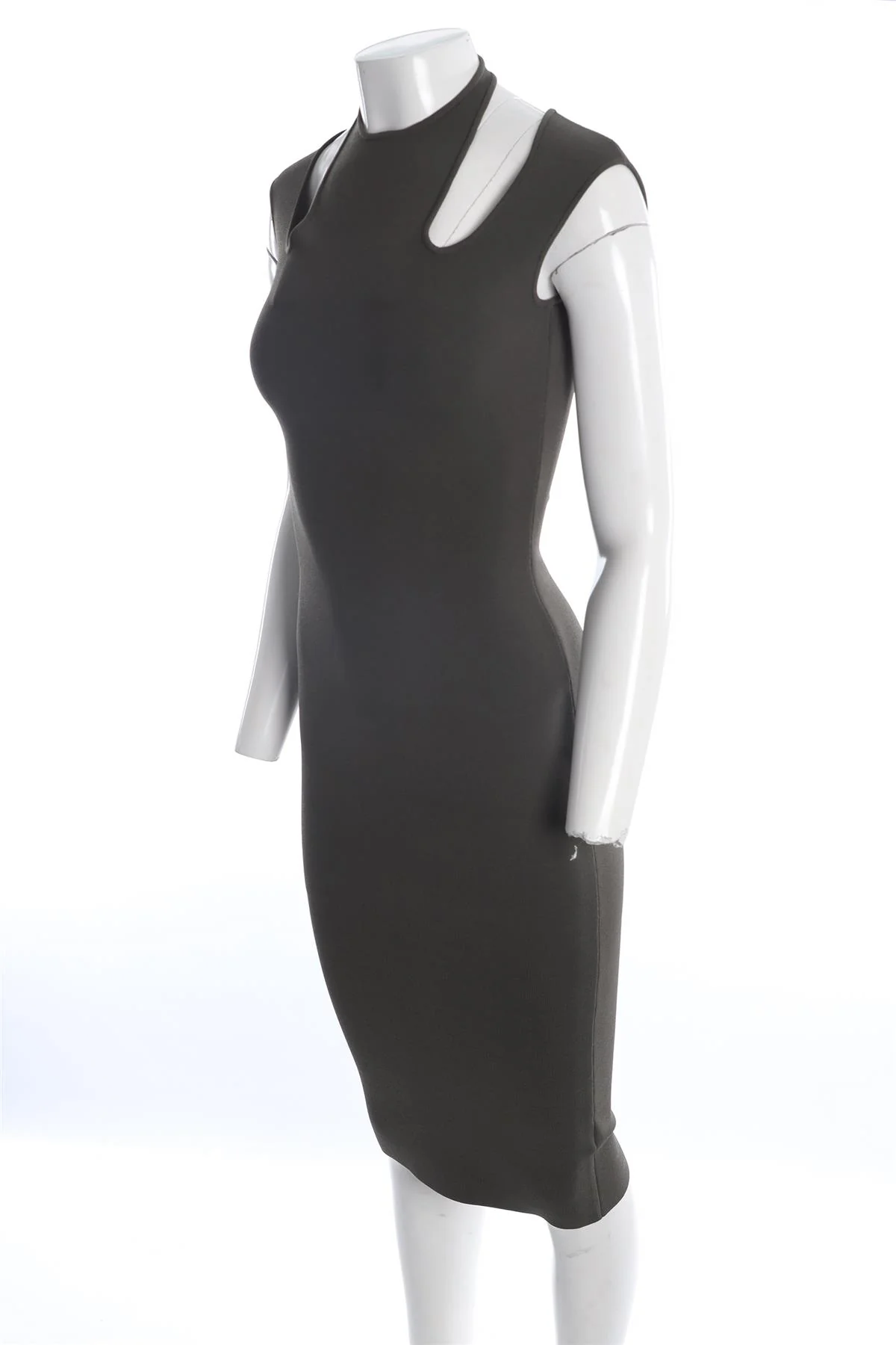 DION LEE GREEN KNIT MIDI DRESS UK 6 - Image 3