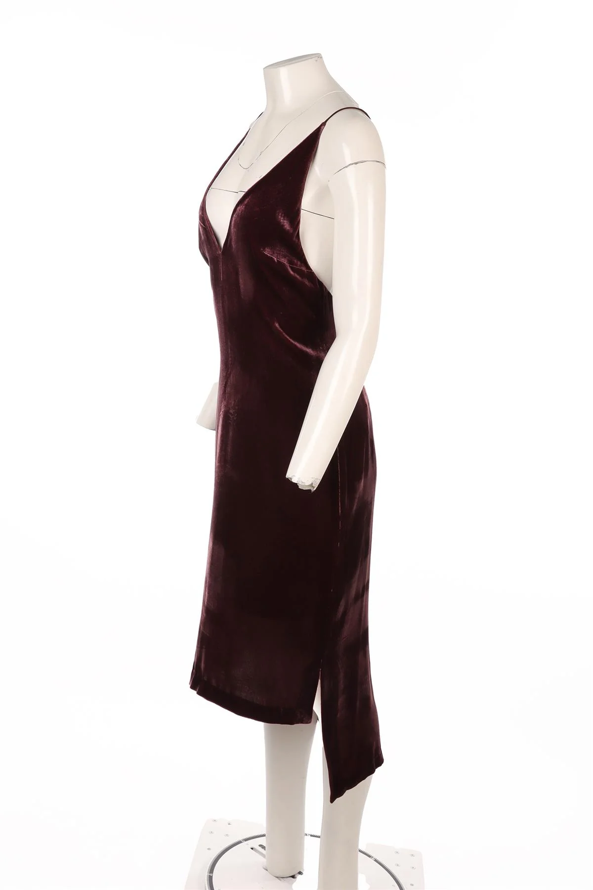 DION LEE PURPLE VELVET MIDI DRESS UK 10 - Image 3