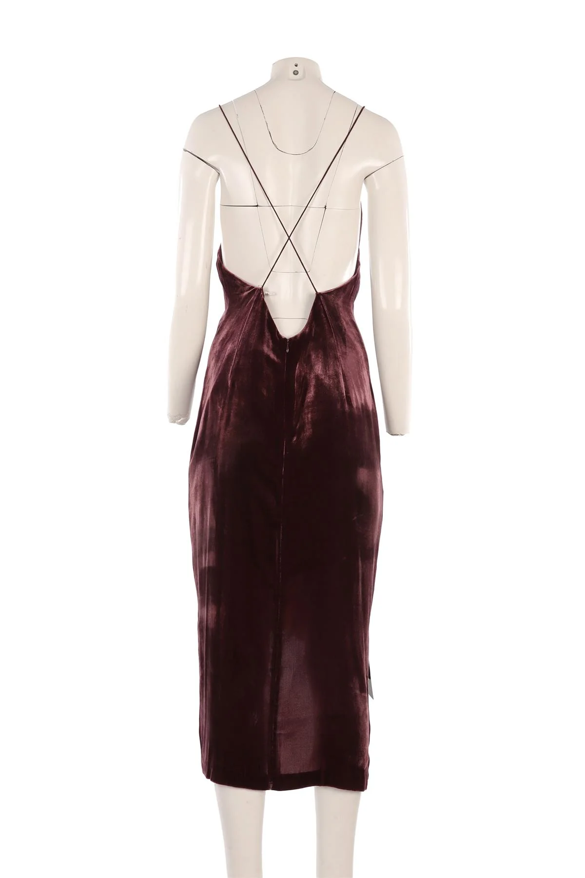 DION LEE PURPLE VELVET MIDI DRESS UK 10 - Image 4