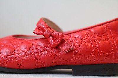 DIOR BABY GIRLS RED LEATHER CANNAGE SHOES EU 25 UK 8 - Image 10