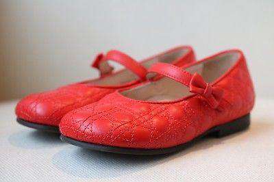 DIOR BABY GIRLS RED LEATHER CANNAGE SHOES EU 25 UK 8 - Image 3