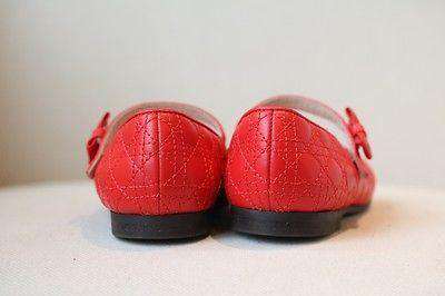 DIOR BABY GIRLS RED LEATHER CANNAGE SHOES EU 25 UK 8 - Image 5
