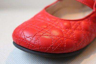 DIOR BABY GIRLS RED LEATHER CANNAGE SHOES EU 25 UK 8 - Image 8