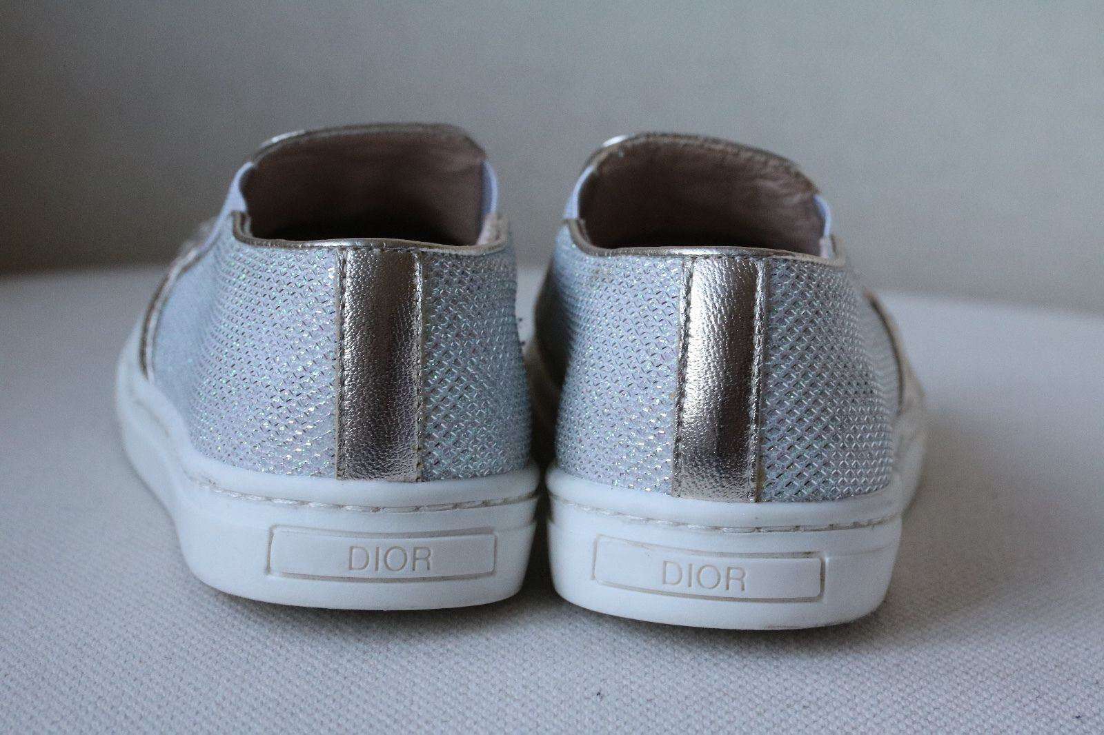 DIOR BABY KIDS GOLD METALLIC LEATHER CANNAGE SHOES EU 26 UK 8.5 - Image 5