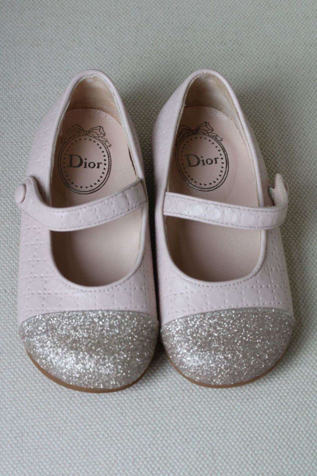 DIOR BABY KIDS PINK STARDUST LEATHER CANNAGE SHOES EU 23 UK 5 - Image 2