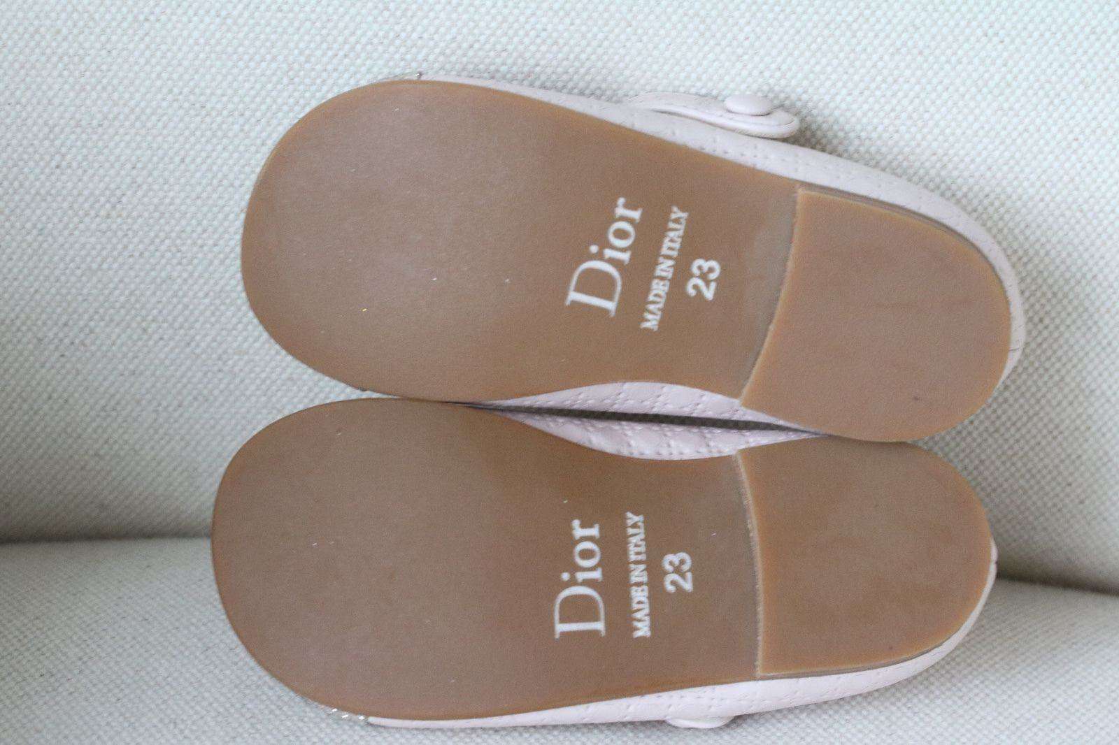 DIOR BABY KIDS PINK STARDUST LEATHER CANNAGE SHOES EU 23 UK 5 - Image 4