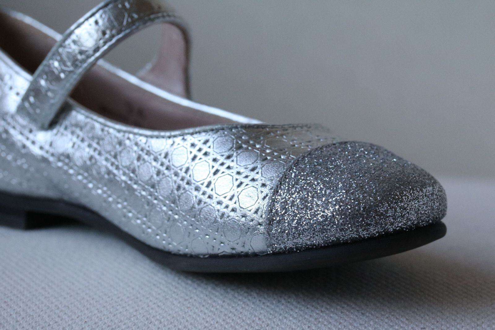 DIOR BABY KIDS SILVER STARDUST LEATHER CANNAGE SHOES EU 26 UK 8.5 - Image 11