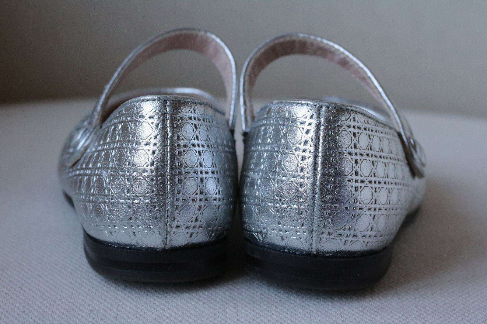 DIOR BABY KIDS SILVER STARDUST LEATHER CANNAGE SHOES EU 26 UK 8.5 - Image 7