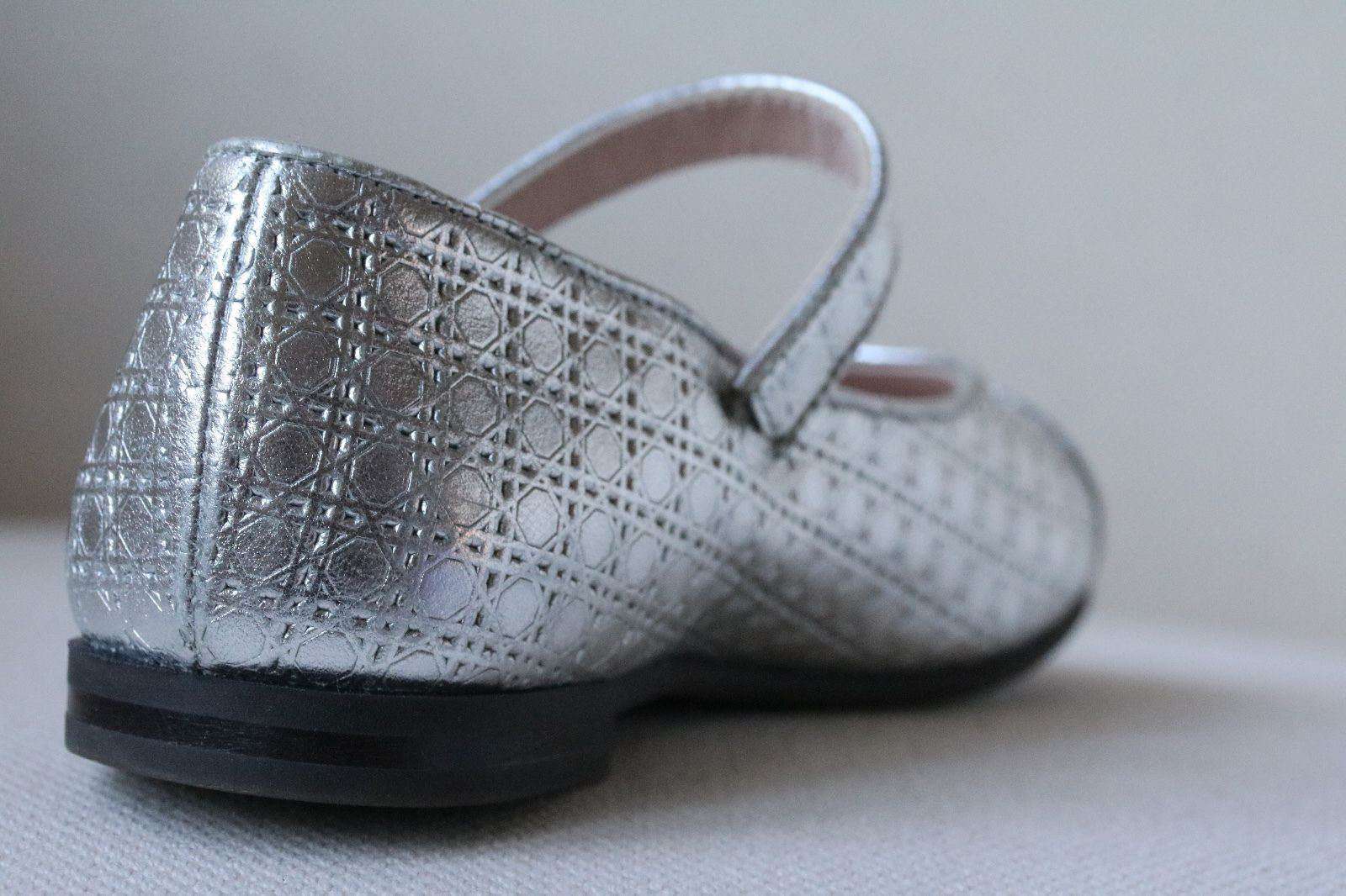 DIOR BABY KIDS SILVER STARDUST LEATHER CANNAGE SHOES EU 26 UK 8.5 - Image 9