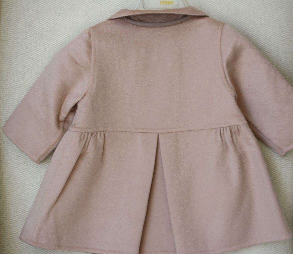 DIOR BABY PINK AND TAUPE DOUBLE-SIDED PURE CASHMERE COAT 9 MONTHS - Image 2
