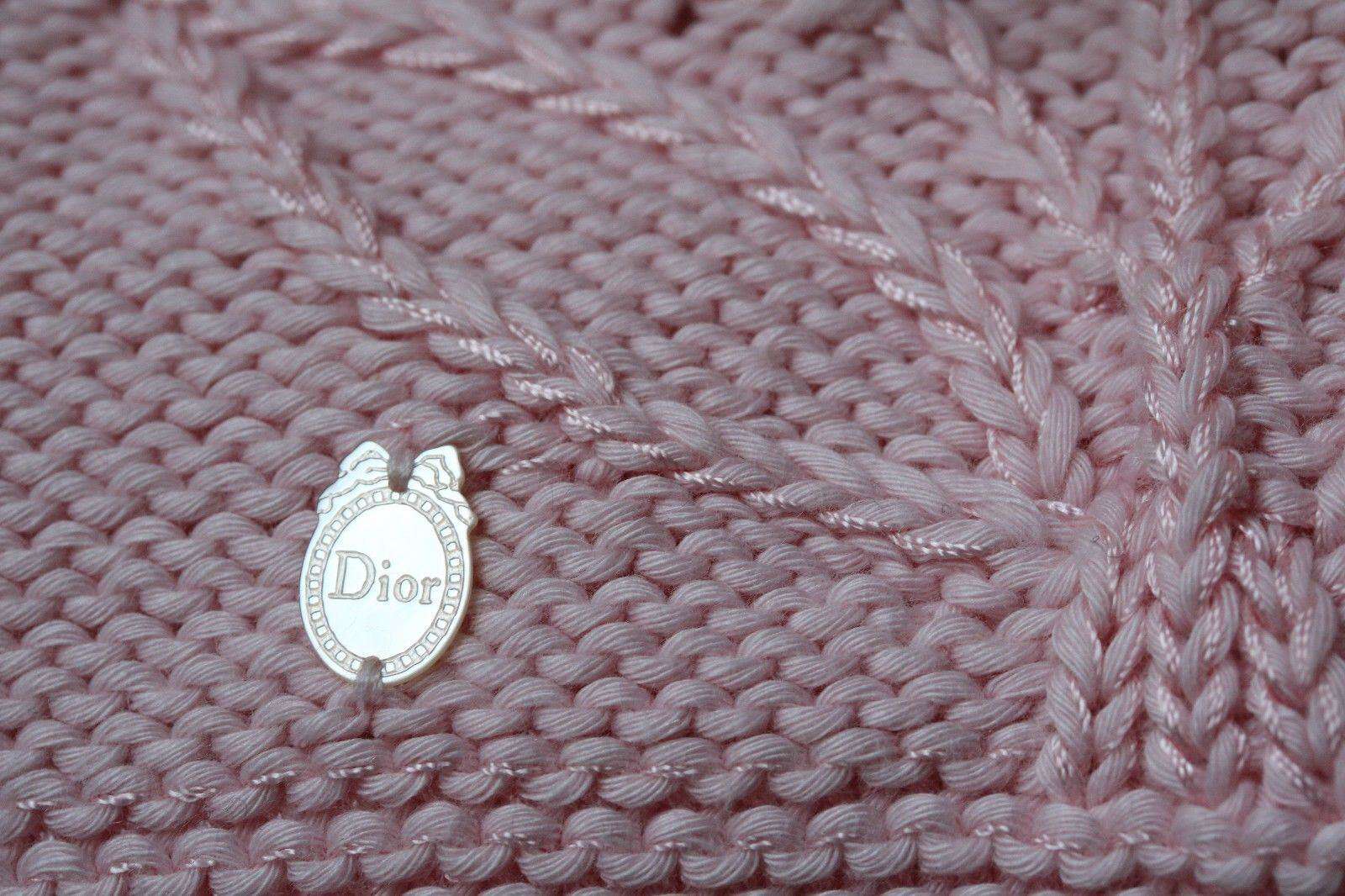 DIOR BABY PINK CASHMERE/COTTON BLEND HAT 3 MONTHS - Image 3
