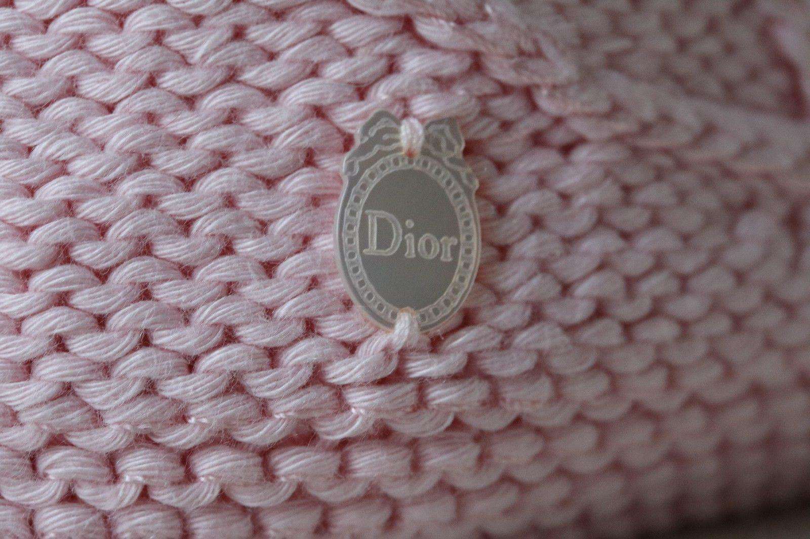 DIOR BABY PINK CASHMERE/COTTON BLEND HAT 3 MONTHS - Image 4