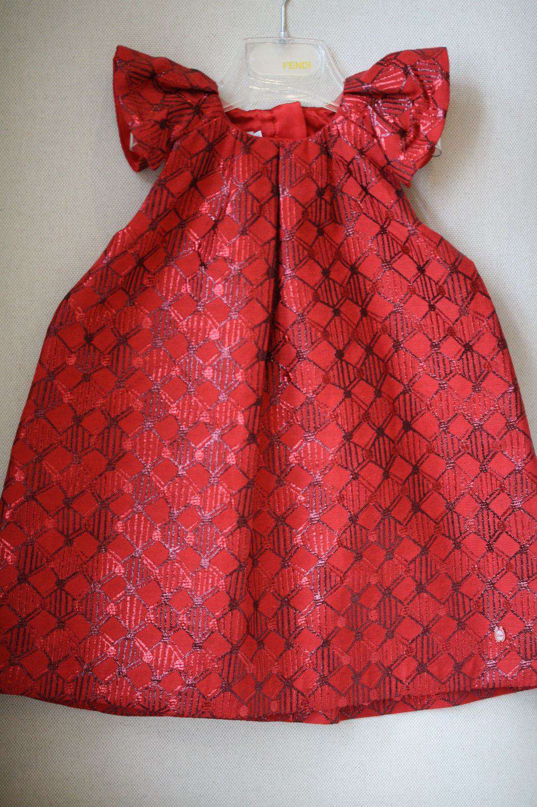 DIOR BABY RED COTTON AND SILK DRESS AND BLOOMERS 24 MONTHS - Image 2