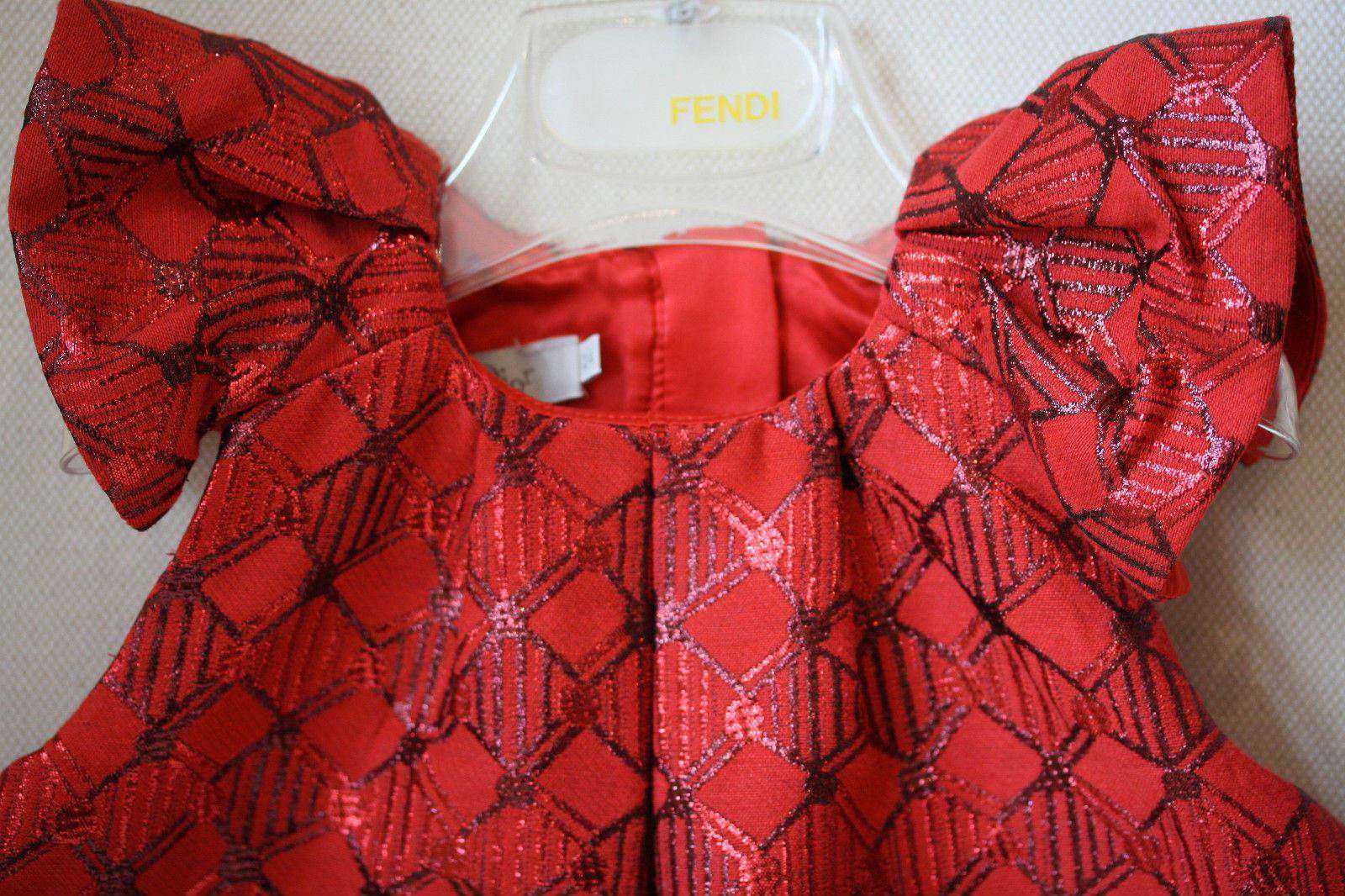 DIOR BABY RED COTTON AND SILK DRESS AND BLOOMERS 24 MONTHS - Image 4