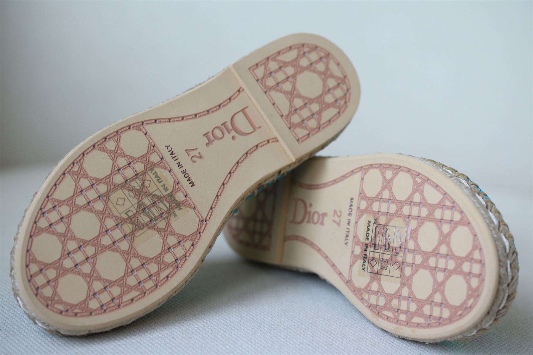 DIOR GIRLS BLUE ESPADRILLES SHOES EU 27 UK 9 - Image 4