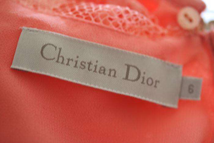 DIOR GIRLS CORAL PINK PLEATED DRESS 6 YEARS - Image 4