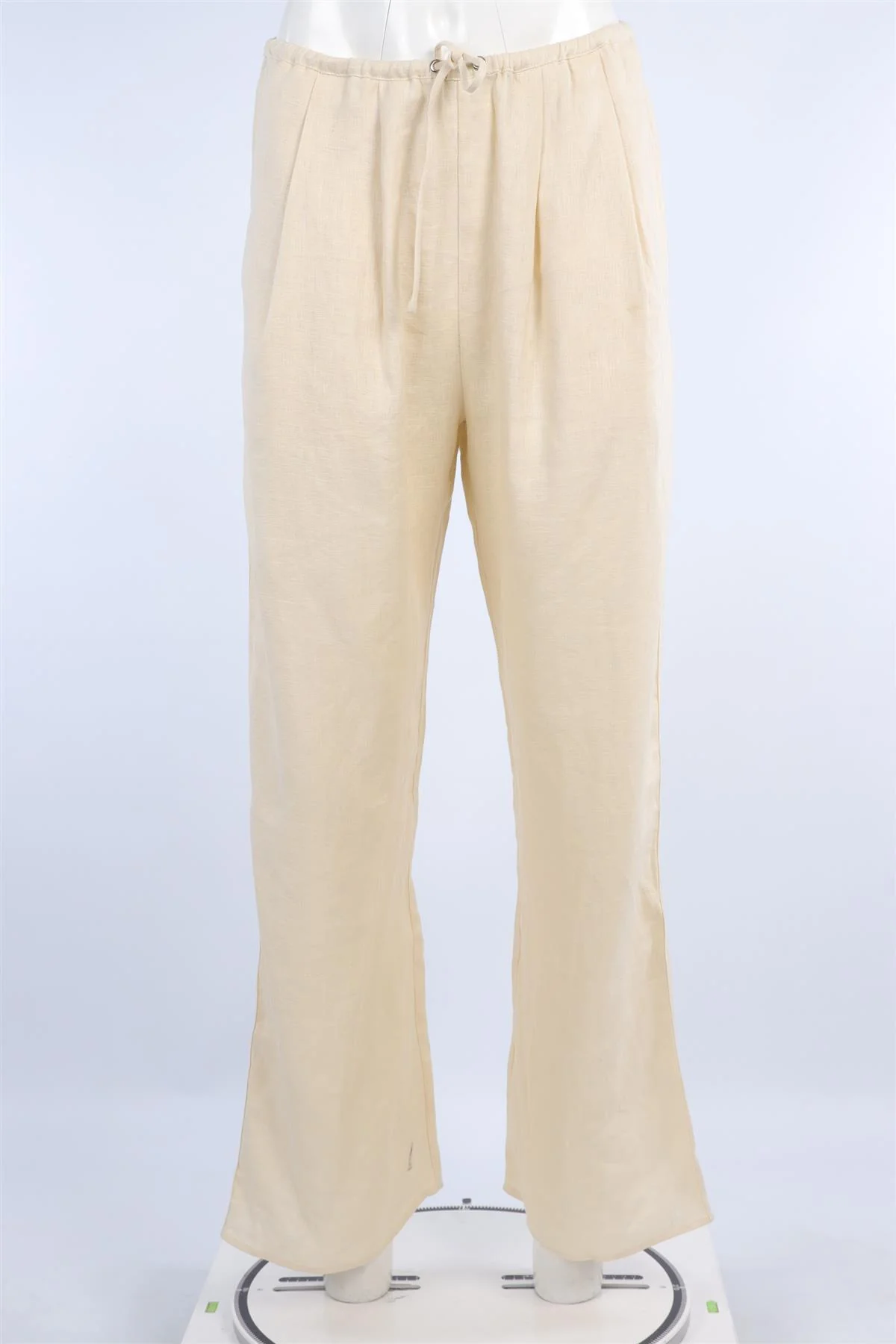 DISSH BEIGE LINEN STRAIGHT LEG PANTS AU 8 UK 8 - Image 2