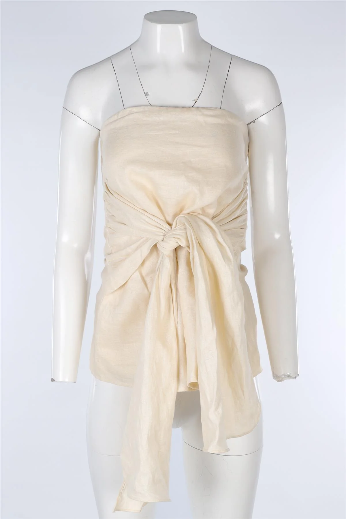 DISSH BEIGE LINEN TOP AU 8 UK 8 - Image 2