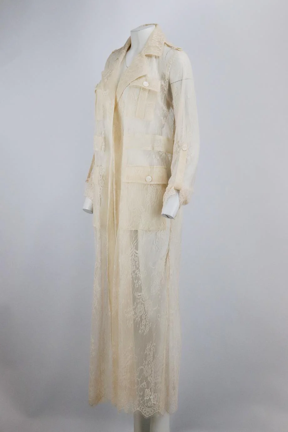 DIVINE HERITAGE LACE TRENCH COAT MEDIUM - Image 3