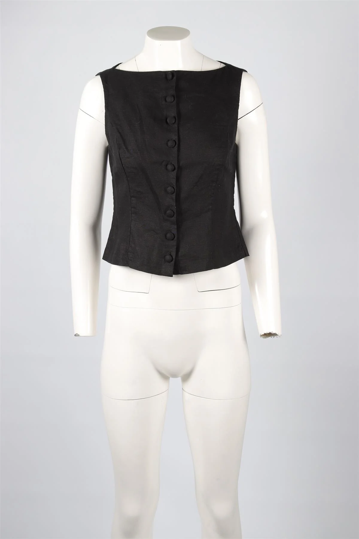 DÔEN BLACK LINEN TOP US 2 UK 6 - Image 2