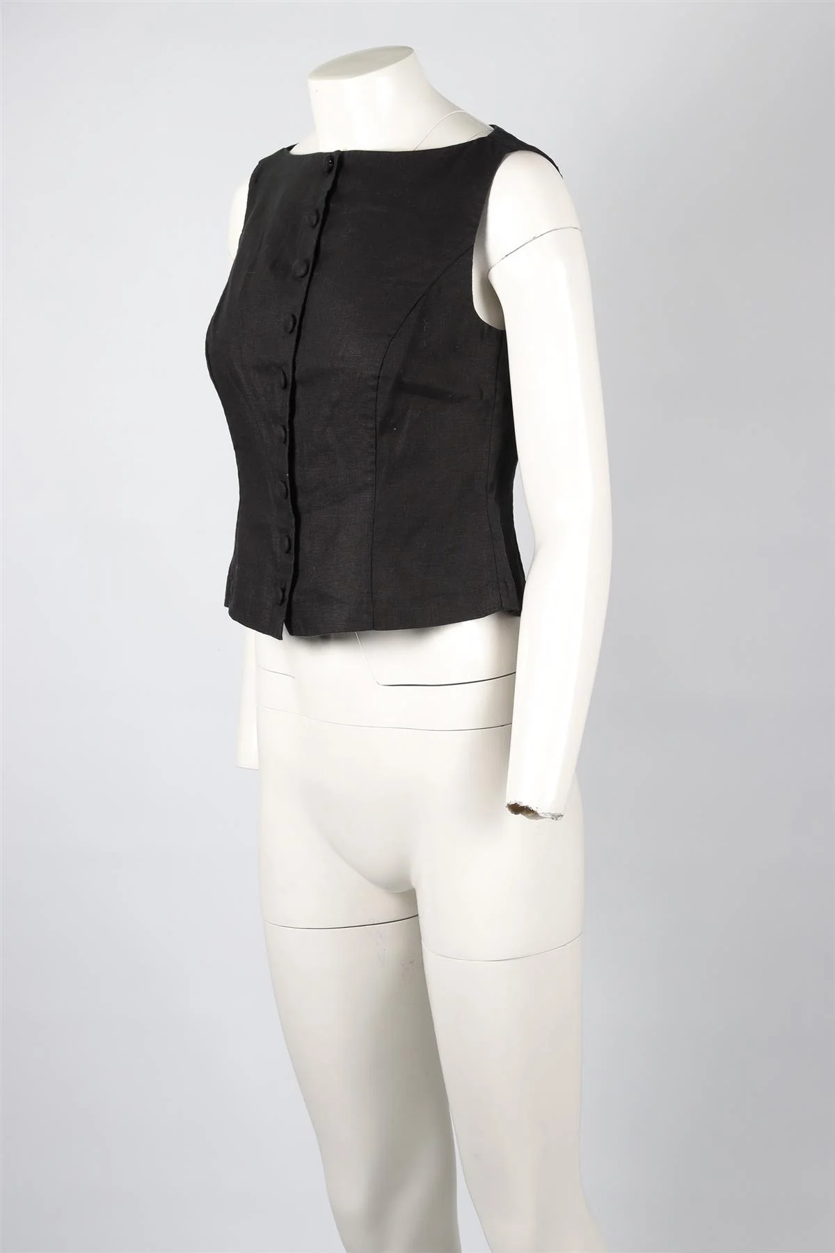 DÔEN BLACK LINEN TOP US 2 UK 6 - Image 3