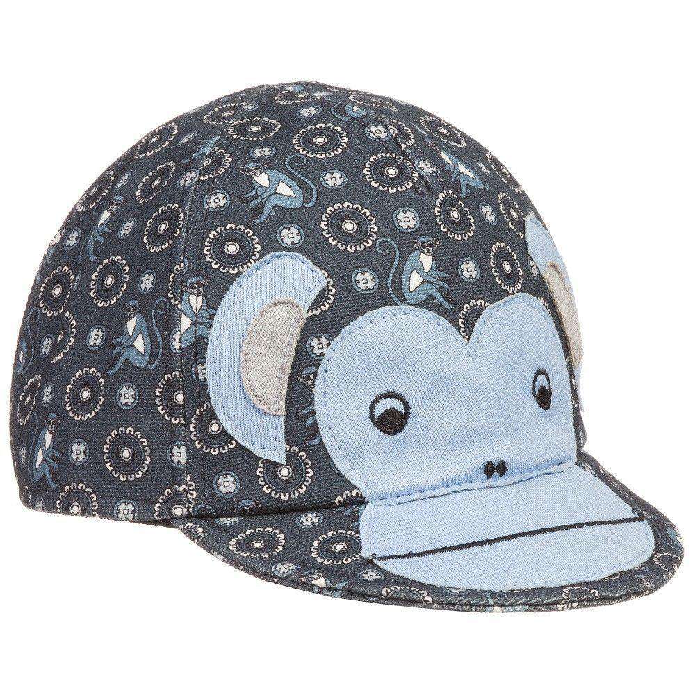 DOLCE AND GABBANA BABY BLUE COTTON MONKEY PRINT CAP HAT 24-30 MONTHS - Image 3