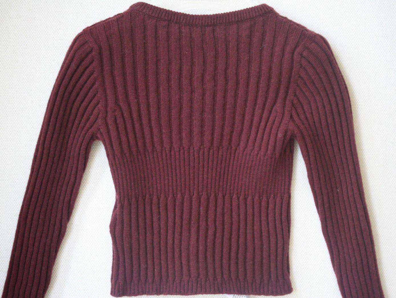 DOLCE AND GABBANA BABY BURGUNDY RIBBED CASHMERE CARDIGAN 18-24 MONTHS - Image 5