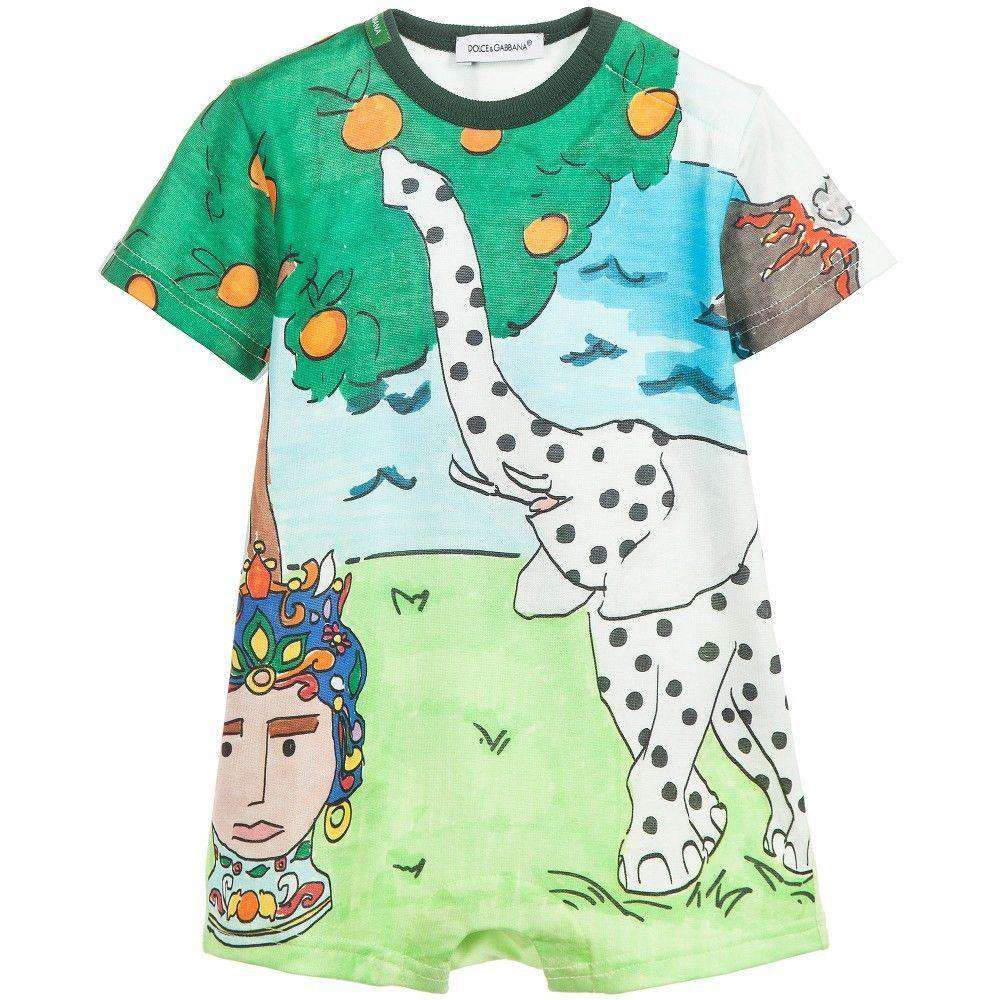 DOLCE AND GABBANA BABY ELEPHANT BEACH PRINT SHORTIE 12-18 MONTHS - Image 6