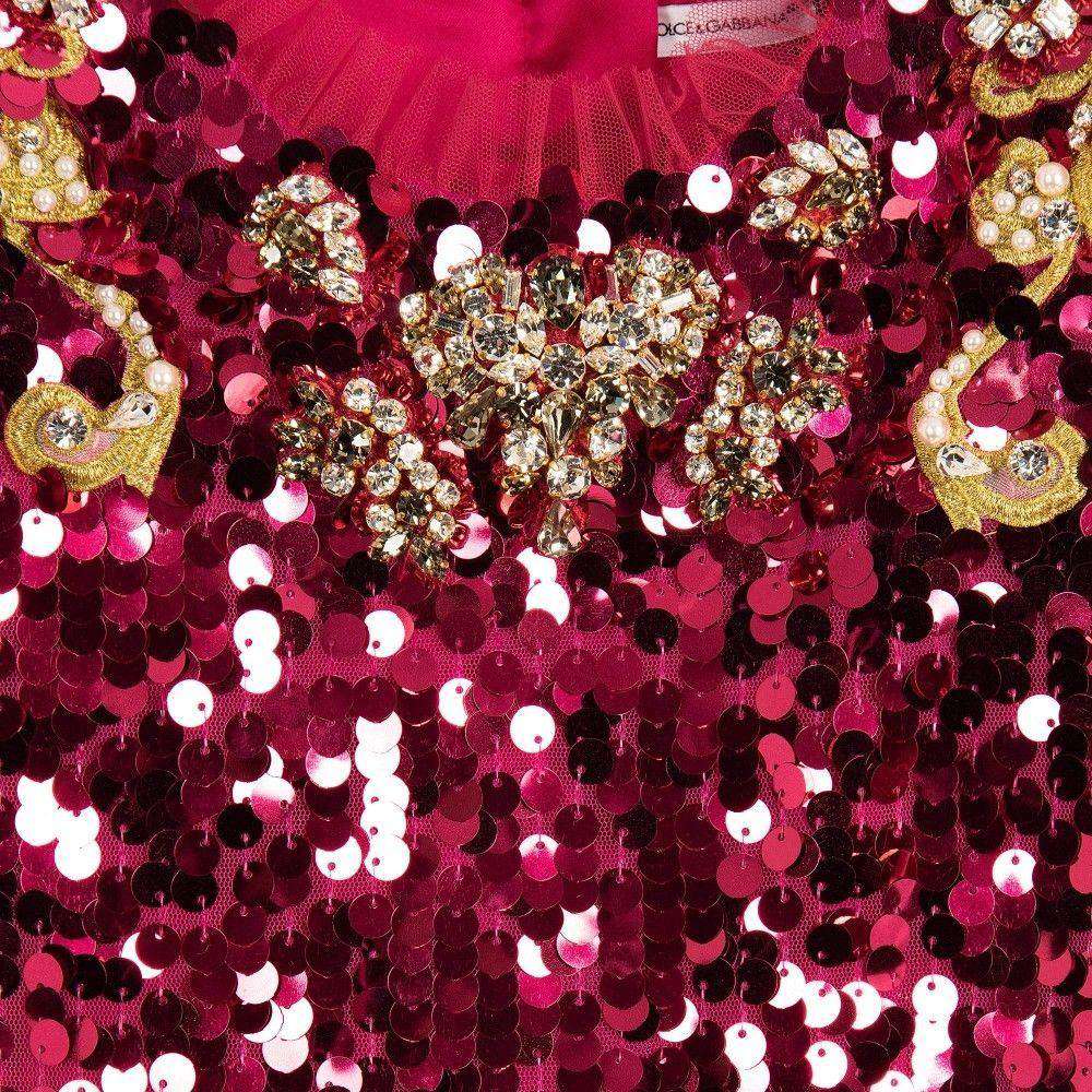 DOLCE AND GABBANA BABY GIRLS SEQUIN DRESS 4 YEARS - Image 3